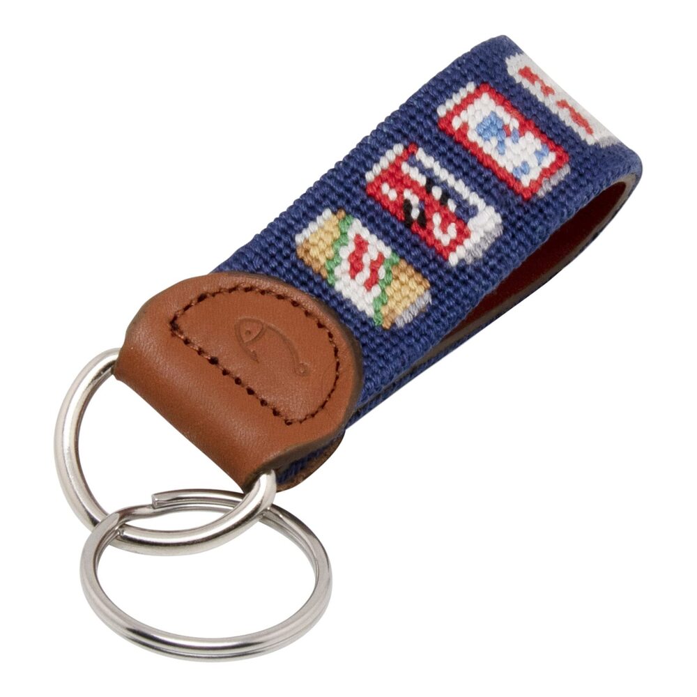 3224 Beer Can Needlepoint Key Fob & Keychain Beer Can